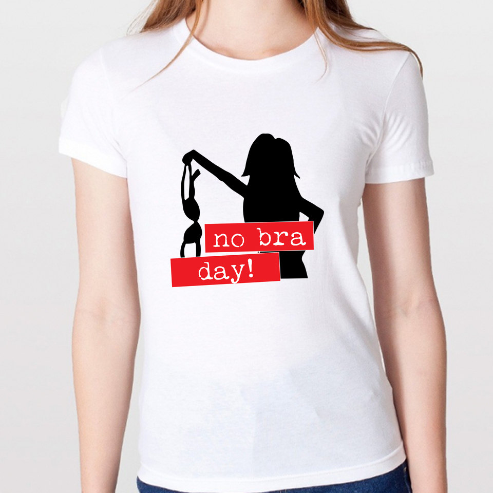 no bra tee shirt